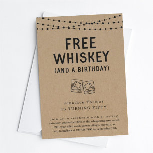 Invitation Amusant Gratuit Whiskey Anniversaire Fête Invitati