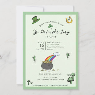 Invitation Amusant Green Jour de la Saint Patrick Irish Bless