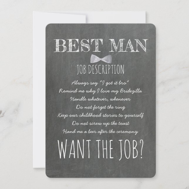 Invitation Amusant Groomsman ou Best Man (Devant)