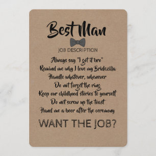 Invitation Amusant Groomsman ou Best Man Job Proposition