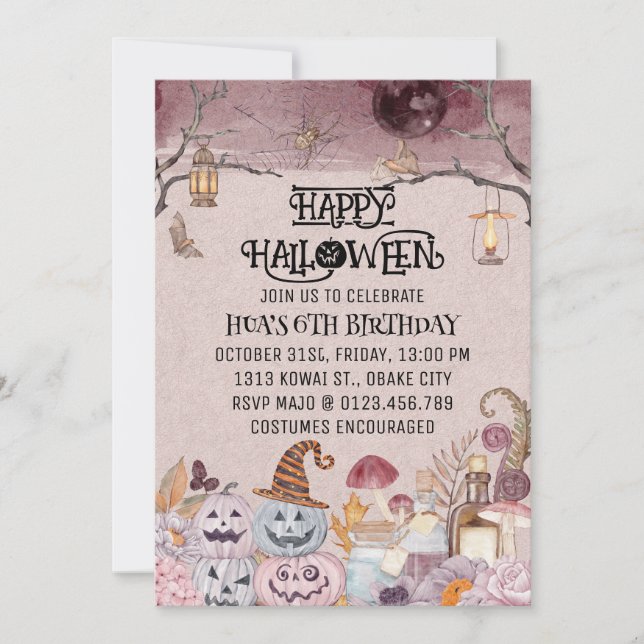 Invitation Amusant Happy Halloween Anniversaire de enfant Par (Devant)
