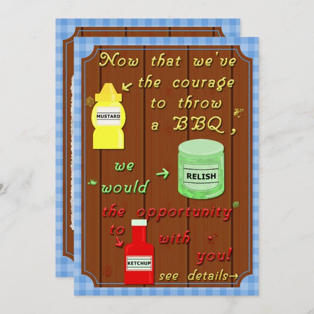 Invitation Amusant Jardin Barbecue Party Pun (Devant / Derrière)