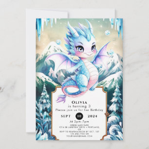 Invitation Amusant Majestic Ice Dragon Anniversaire