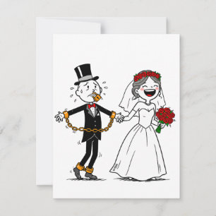Invitation Amusant mariage heureux