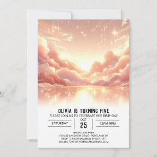 Invitation Amusant moderne Celestial numérique anniversaire