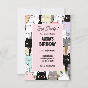 Invitation Amusant motif de chat