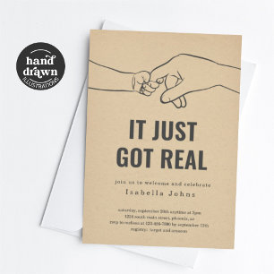 Invitation Amusant Nouveau Bébé Bienvenue Fête, Sip et Voir