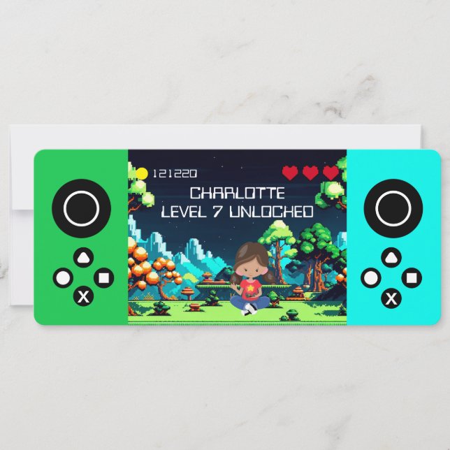 Invitation Amusant Novelty Computer Jeu Anniversaire Fête (Devant)