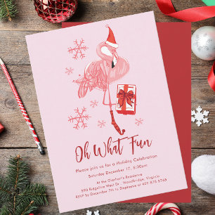 Invitation Amusant Oh Quel Flamant rose amusant fête de Noël