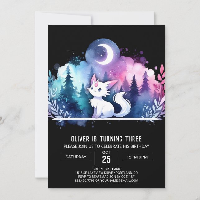 Invitation Amusant Petit Chat Anniversaire (Devant)