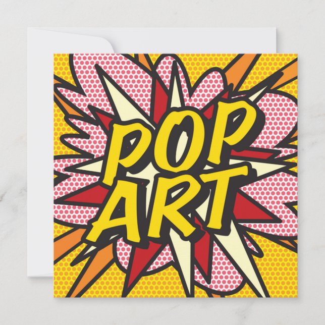 Invitation Amusant POP ART de bande dessinée rétro (Devant)