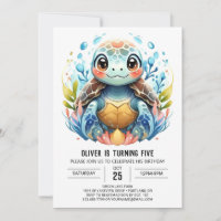 Amusant Printable Turtle Boy Anniversaire
