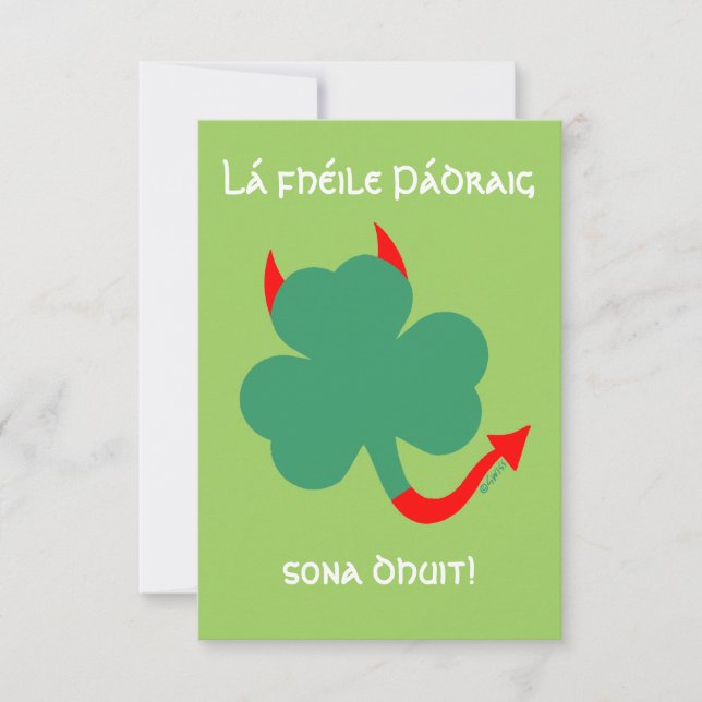 Invitation Amusant Shamrock Bonne Saint Patrick Joyeuse Journ (Devant)