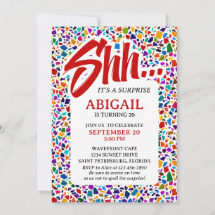 Invitation Amusant Surprise coloré Anniversaire