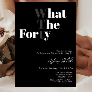 Invitation Amusant WTF Adulte 40e Anniversaire