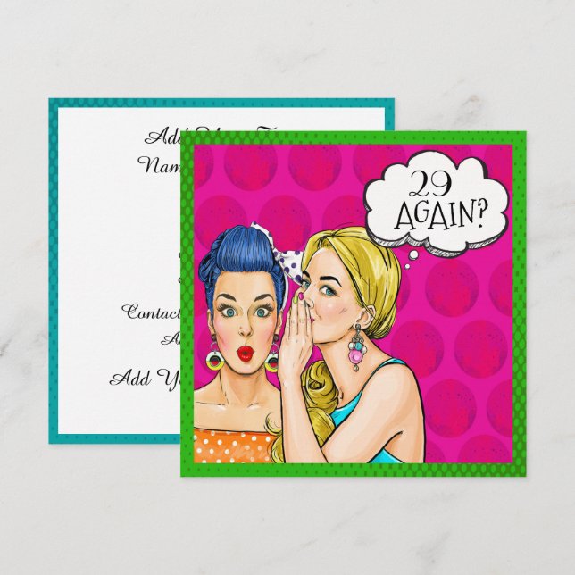 Invitation Amusante d'Art Pop (Devant / Derrière)