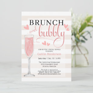 Invitation Amusante de Brunch Rose et de Mariage a