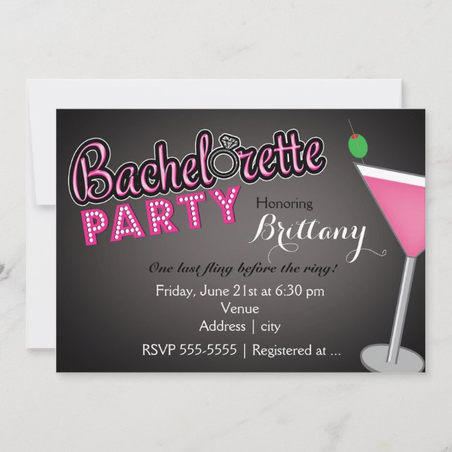 Invitation amusante de fête de Bachelorette au Mar (Devant)
