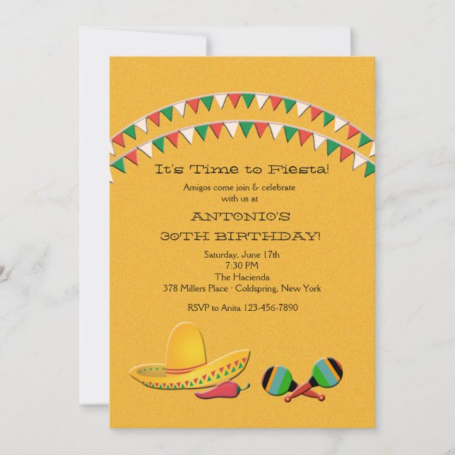 Invitation amusante de fiesta (Devant)
