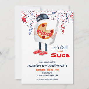 Invitation amusante de la fête de la pizza