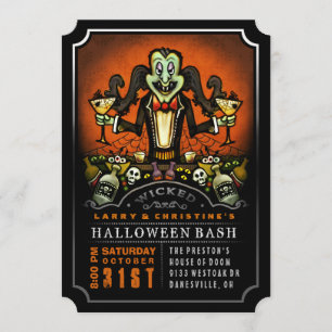 Invitation amusante du Dracula Halloween Bash Part
