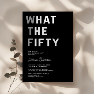 Invitation Amusante Fête du 50e anniversaire de WTF pour adul