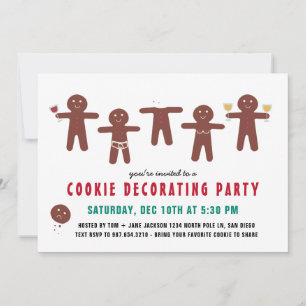 Invitation Amusante Naughty Adult Cookie Party de décoration