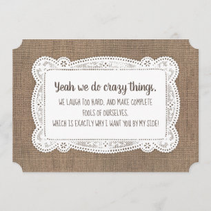 Invitation Amusante servante / femme d'honneur