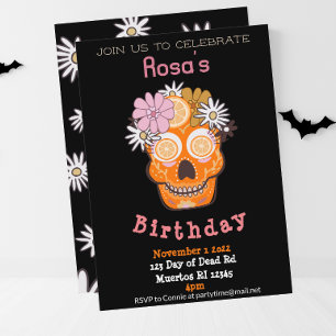 Invitation Amusants Automne Sugar Skull Anniversaire