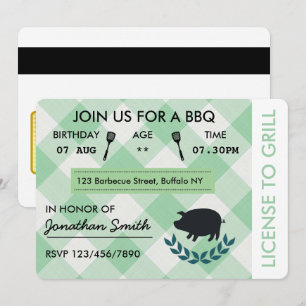 Invitation Amusants barbecue barbecue Anniversaire Fête Invit