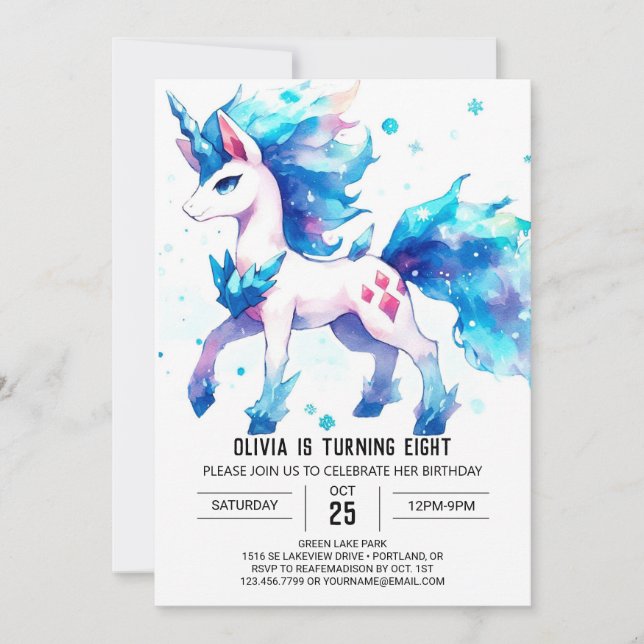 Invitation Amusants Cheval en ligne Anniversaire (Devant)