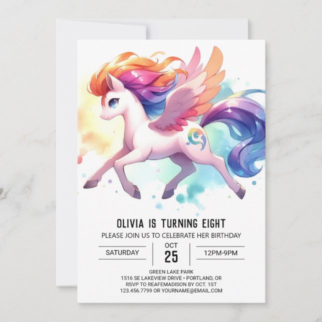 Invitation Amusants Cheval Printable Anniversaire (Devant)