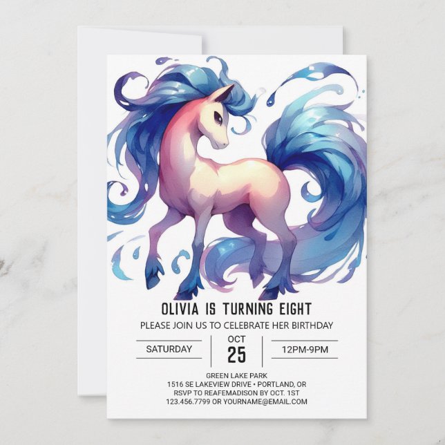 Invitation Amusants Enfants Cheval Anniversaire (Devant)