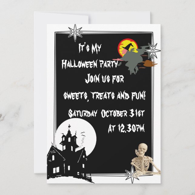 Invitation Amusants enfants éffrayant Halloween (Devant)
