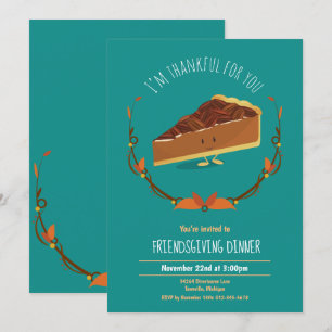 Invitation Amusants Friendly Pecan Pie Turquoise