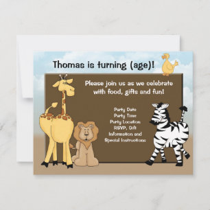 Invitation Amusants Personnalisé Jungle Anniversaire Invitati