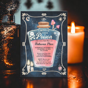 Invitation Amusants poison rose gothique Halloween Filles sor