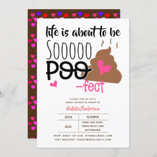 Invitation Amusants POOP Emoji La vie est un peu trop d'amour