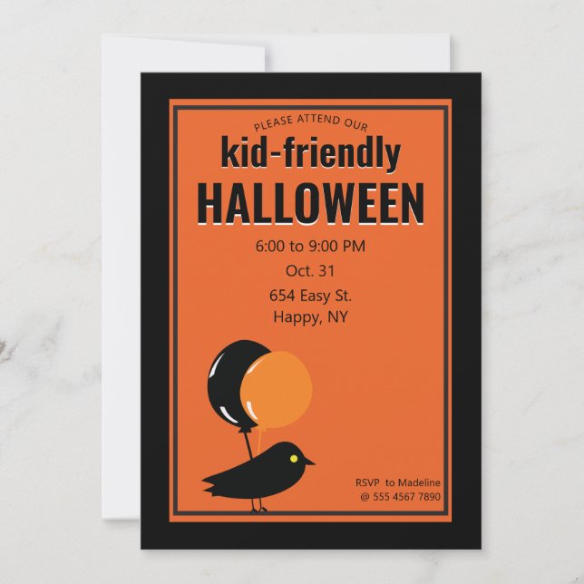 Invitation Amusants pour enfants Halloween Party Valeur de la (Devant)
