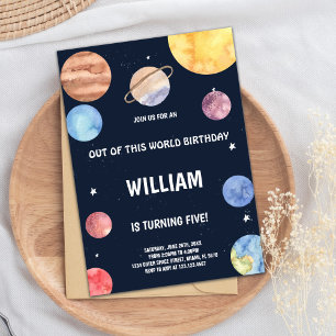 Invitation Amusants Space Rocket Thème pour les enfants