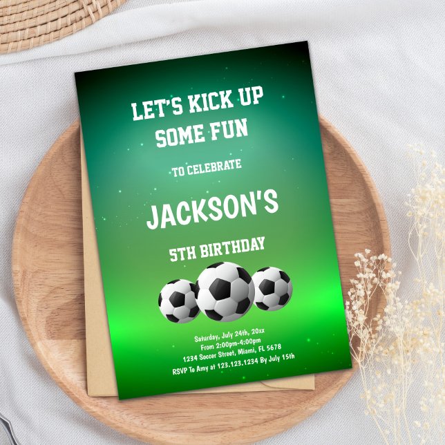 Invitation Amusants Sports (Three Balls Soccer Birthday Invitations)