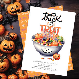 Invitation Amusants Trou ou Traiter Candy Halloween