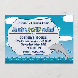 Invitation Amusement à l'invitation d'anniversaire de dauphin