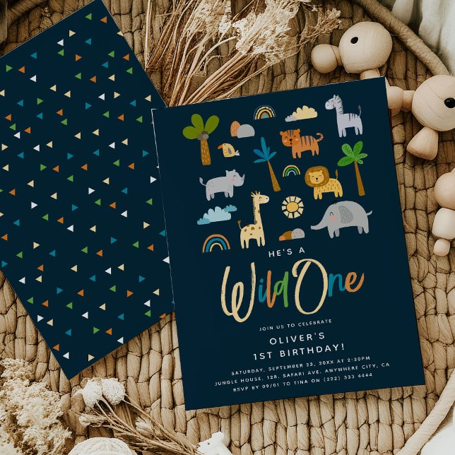 Invitation Amusement de la jungle pour la bête d'anniversaire (Créateur téléchargé)