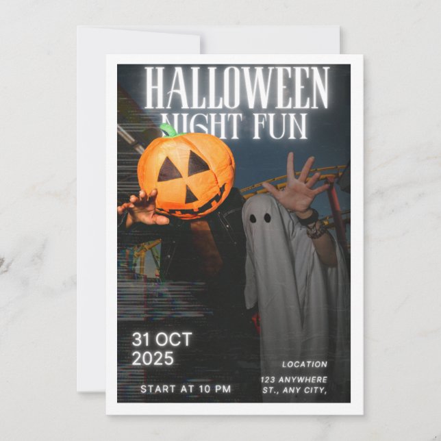 Invitation Amusement de la nuit d'Halloween  (Devant)