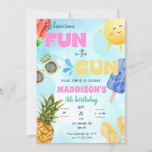 Invitation Amusement d'été à la fête de la piscine soleil Ann