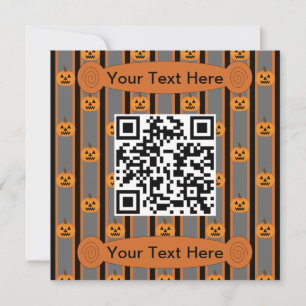 Invitation Amusement et fantaisie Halloween Citrouille QR Cod