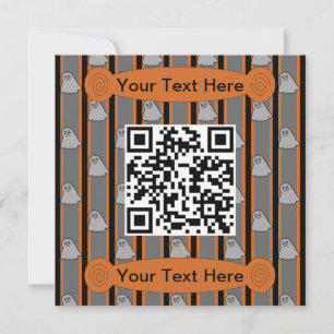 Invitation Amusement et fantaisie Halloween Ghost QR Code