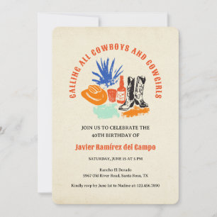 Invitation Amusement moderne Décontracté Wild West Cowboy Dés