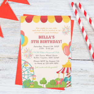 Invitation Amusement Park Birthday Party